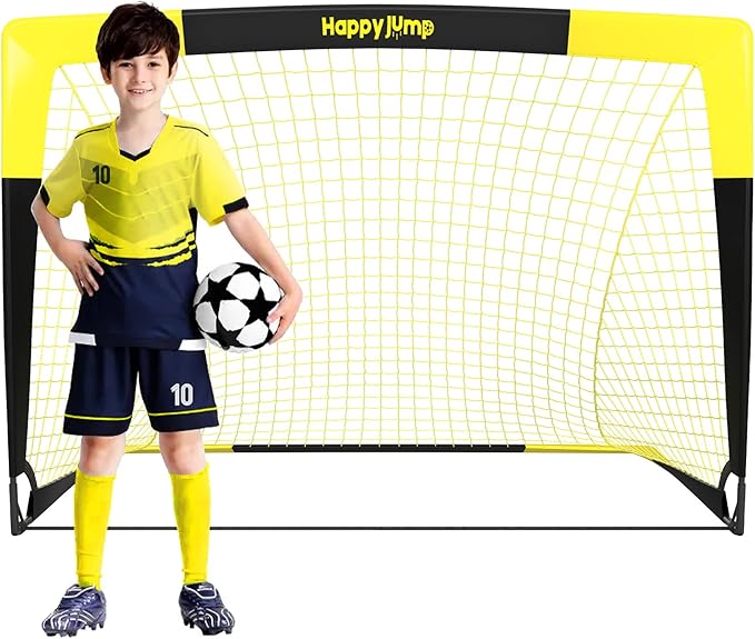 happy jump soccer goal pop up foldable soccer net for backyard 3x2 2ft 4x3ft 5x3 6ft 7x5ft  happy jump