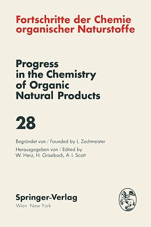 fortschritte der chemie organischer naturstoffe / progress in the chemistry of organic natural products 1st