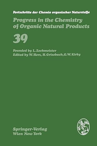 fortschritte der chemie organischer naturstoffe / progress in the chemistry of organic natural products 1st