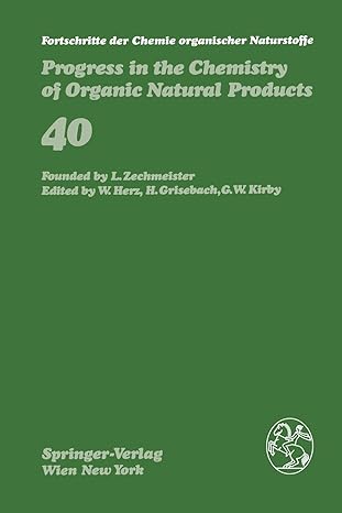 fortschritte der chemie organischer naturstoffe / progress in the chemistry of organic natural products 1st