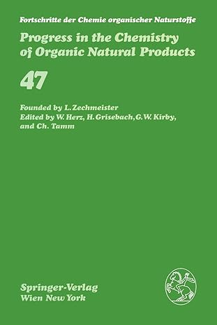 fortschritte der chemie organischer naturstoffe / progress in the chemistry of organic natural products 1st