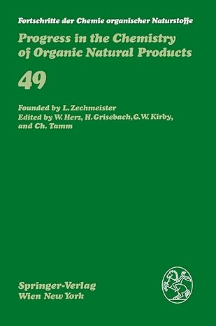 fortschritte der chemie organischer naturstoffe / progress in the chemistry of organic natural products 1st