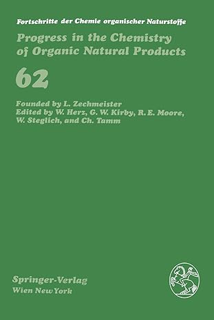 fortschritte der chemie organischer naturstoffe / progress in the chemistry of organic natural products 1st