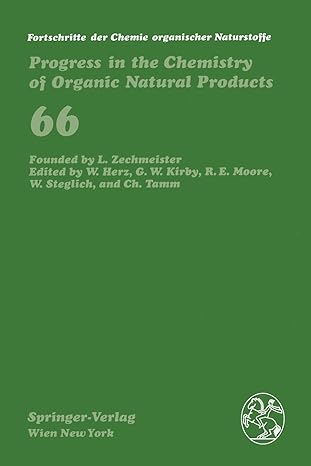 fortschritte der chemie organischer naturstoffe / progress in the chemistry of organic natural products 1st