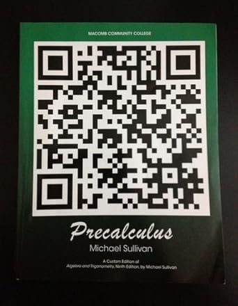 precalculus nin edition michael sullivan 125628615x, 978-1256286158