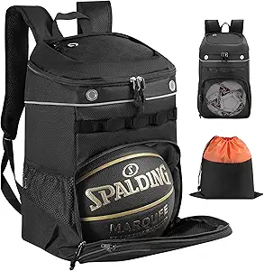 trailkicker large basketball backpack bag with ball compartment and shoe pocket outdoor sports equipment bag 