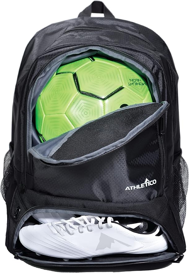 athletico youth soccer bag soccer backpack and bags for basketball volleyball and football includes separate