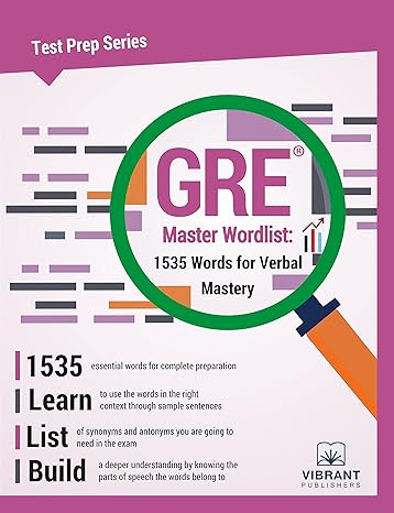 gre master wordlist 1535 words for verbal mastery vibrant publishers edition vibrant publishers 1946383414,