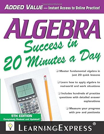 algebra success in 20 minutes a day 5th edition llc learningexpress 1576859703, 978-1576859704