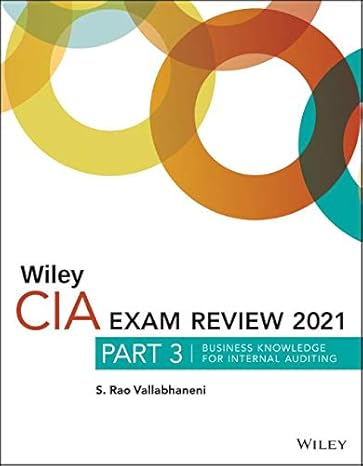 wiley cia exam review 2021 part 3 business knowledge for internal auditing 1st edition s. rao vallabhaneni