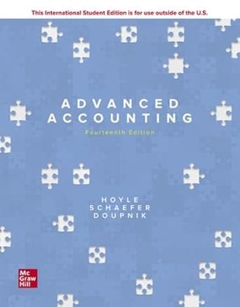 ise advanced accounting 14th edition thomas schaefer timothy doupnik oe ben hoyle 1260575918, 978-1260575910