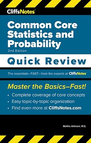 cliffsnotes common core statistics and probability quick review 1st edition malihe alikhani m s 1957671181,