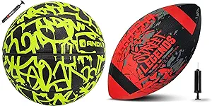 and1 basketball and street legends youth football bundle official regulation size 7  and1 b0c3c5c73f