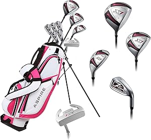 ladies pink right handed golf club set aspire b07c6pp5fz