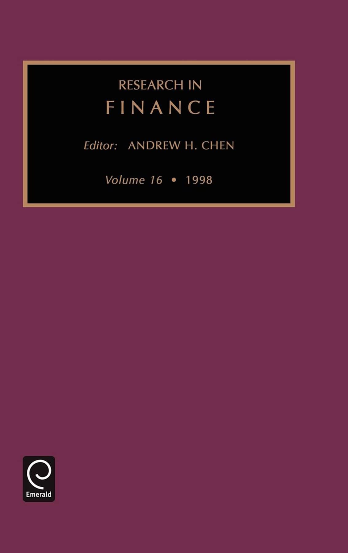 research in finance volume  chen, andrew h. 076230328x, 9780762303281