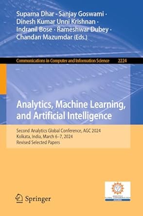 analytics machine learning and artificial intelligence second analytics global conference agc 2024 kolkata