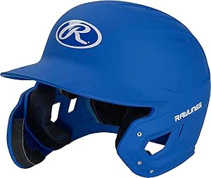 rawlings mach adjust batting helmet with extension flap left hand batter senior matte royal  rawlings