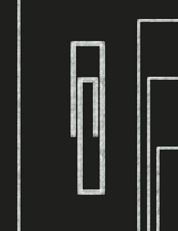 abstract paper clip and paper 5x5 graph ruled paper book with minimal abstract paper clip and paper