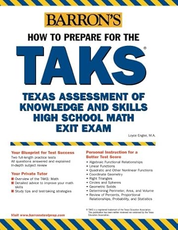 how to prepare for the taks math exit exam texas assessment of knowledge and skills 1st edition loyce engler