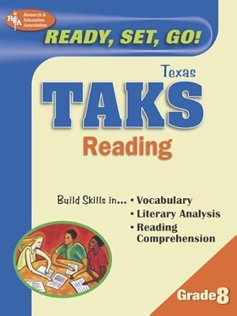 texas taks 8th grade reading the best test prep for the taks 1st edition the editors of rea 0738600970,
