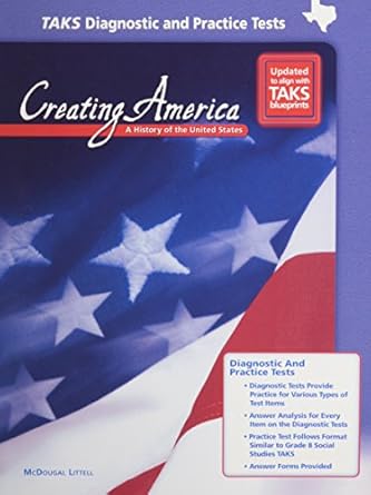 creating america grades 6 8 taks diagnostic and practice tests beginnings through reconstruction mcdougal