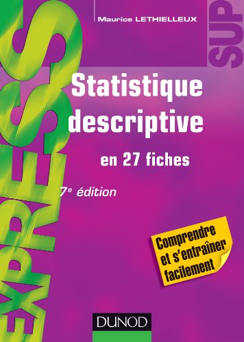 statistique descriptive 7 me dition en 27 fiches dunod edition lethielleux 2100591150, 9782100591152