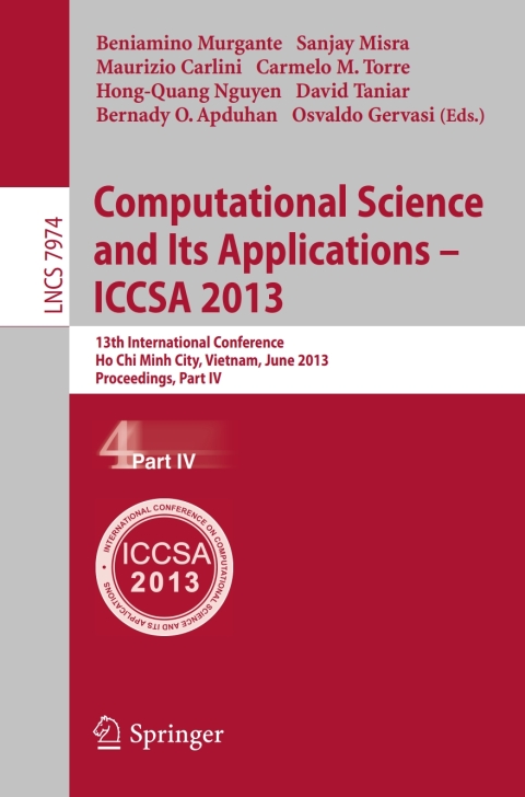 computational science and its applications iccsa 2013 2nd edition author 3642396496, 9783642396496