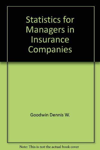 statistics for managers in insurance companies 3rd printing edition mason, robert d., 0870942875,