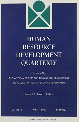 human resource development quarterly number 4 winter 1998  jacobs, ronald l. 0787913987, 9780787913984