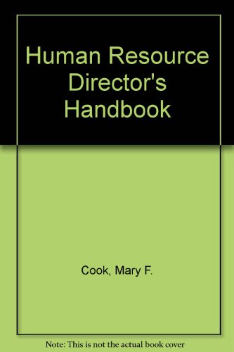 human resource director s handbook  cook, mary f. 0134458591, 9780134458595