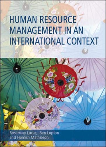 human resource management in an international context lucas, rosemary e., mathieson, hamish, lupton,