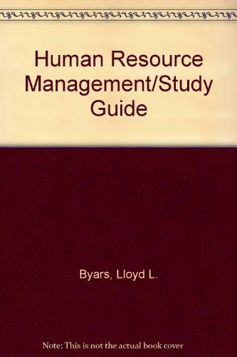 human resource management/study guide 3rd edition byars, lloyd l. 0256088497, 9780256088496