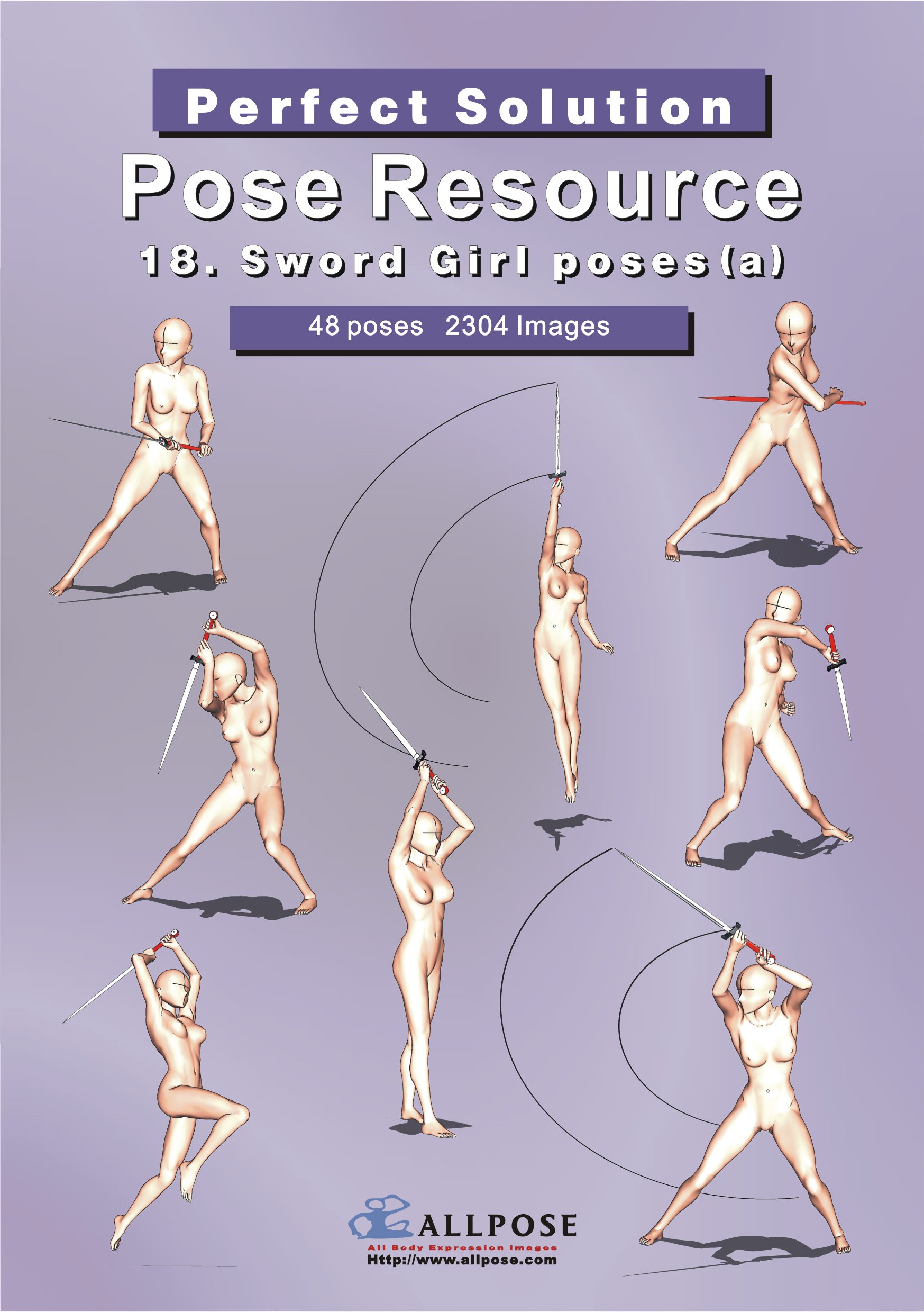 allpose book 18 sword girl poses  allpose 899227338x, 9788992273381