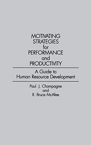 motivating strategies for performance and productivity a guide to human resource development 1st edition