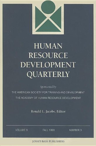 human resource development quarterly number 3 fall 1998 1998 edition editor ronald l. jacobs 0787913979,