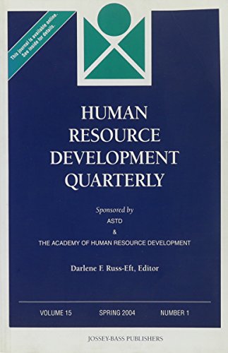 human resource development quarterly number 1 2004 1st edition hrdq (human resource development quarterly)