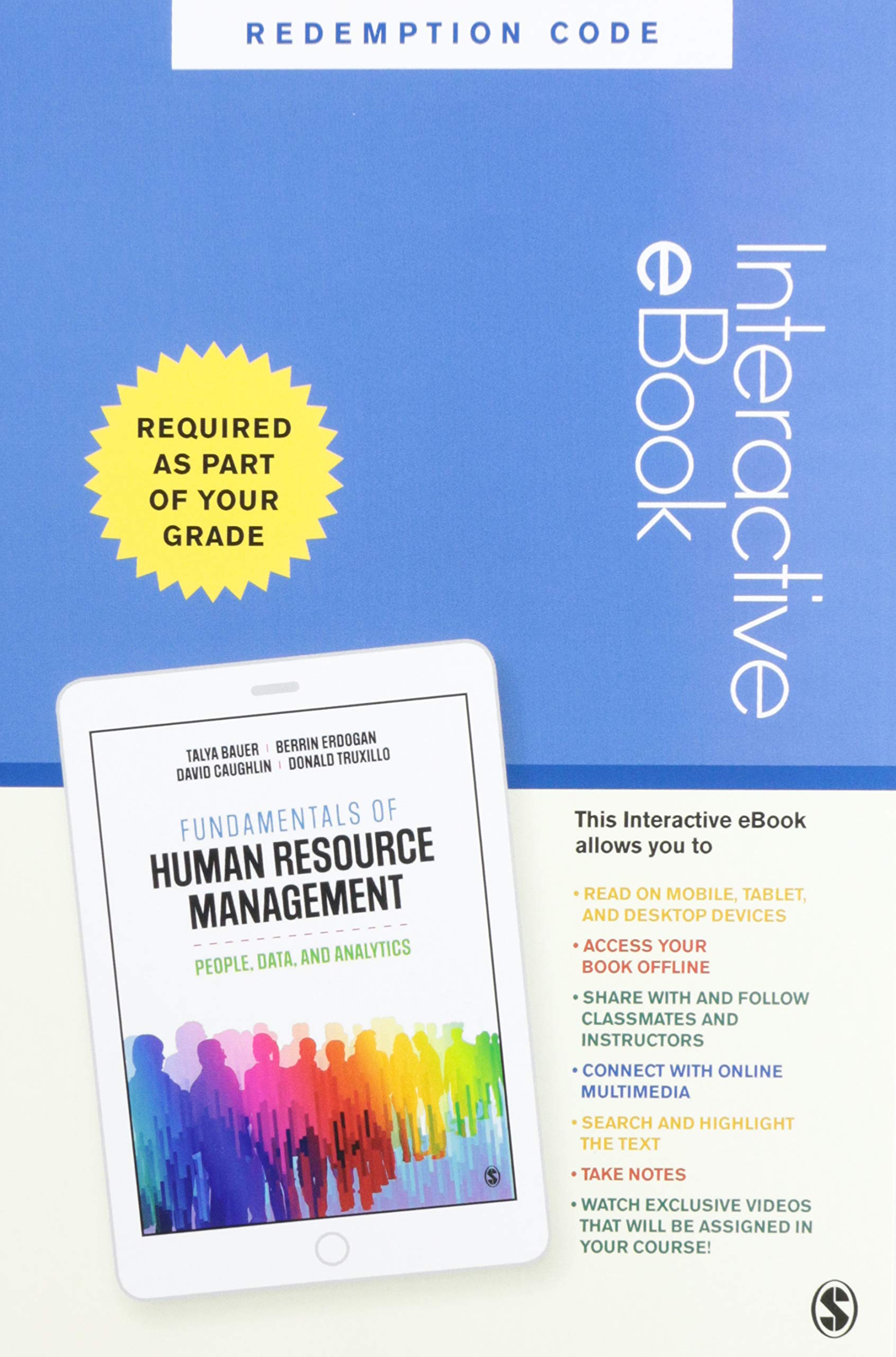 fundamentals of human resource management interactive ebook people data and analytics 1st edition bauer,