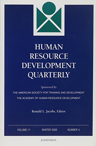 human resource development quarterly number 4 winter 2000  jacobs, ronald l. 0787954519, 9780787954512