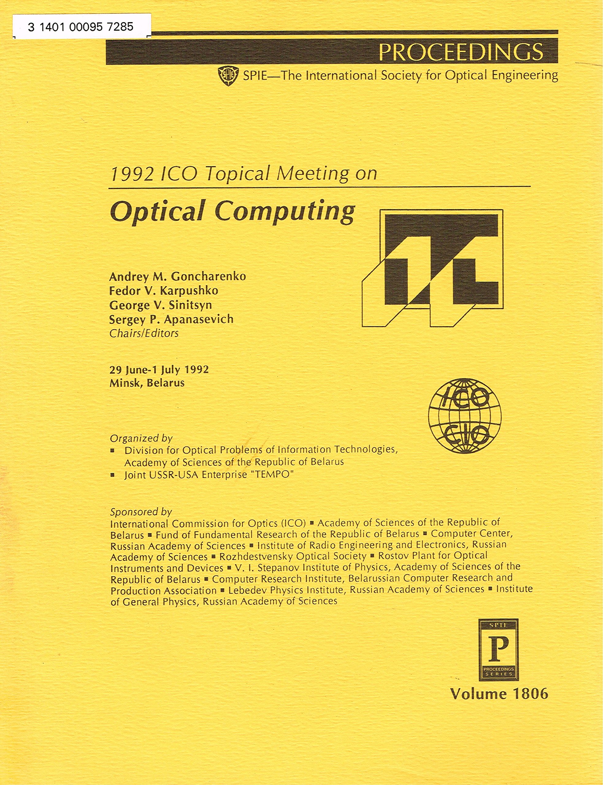topical meeting on optical computing 1st edition alferov, zhores i., goodman, joseph w. 0819410063,