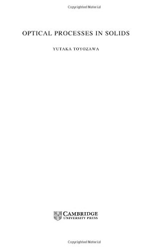 optical processes in solids  yutaka toyozawa 0521554470, 9780521554473