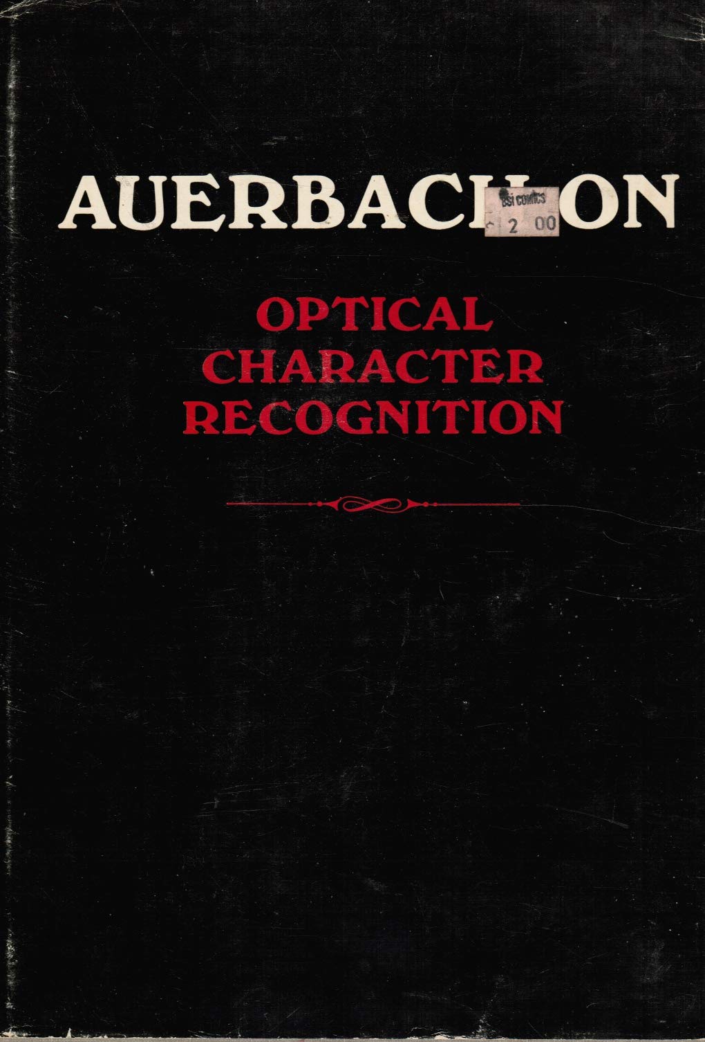 auerbach on optical character recognition  auerbach info inc 0877690995, 9780877690993