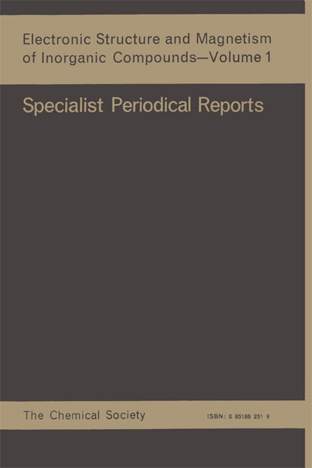 electronic structure and magnetism of inorganic compounds volume 1 1st edition author 1847555918,