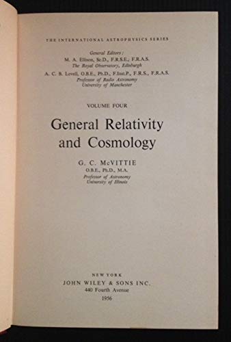 general relativity and cosmology 1st edition mcvittie, george c 1114272418, 9781114272415