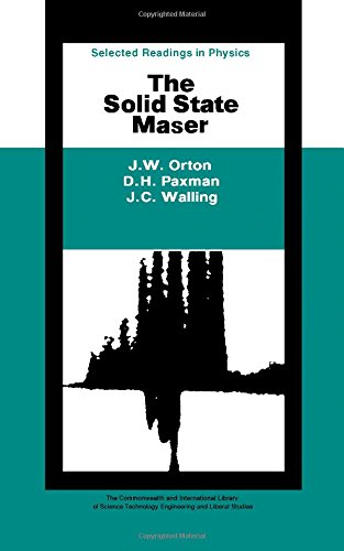 the solid state maser 1st edition orton, john wilfred 0080068197, 9780080068190