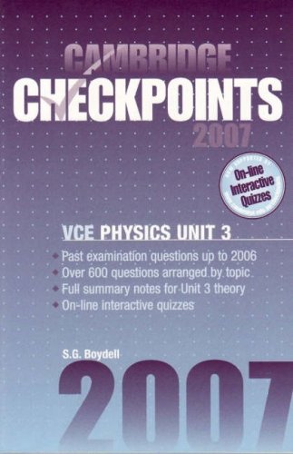 cambridge checkpoints vce physics unit 3 2007  sydney boydell 0521697069, 9780521697064