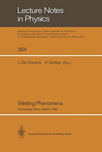 wetting phenomena proceedings of a workshop on wetting phenomena held at the university of mons belgium