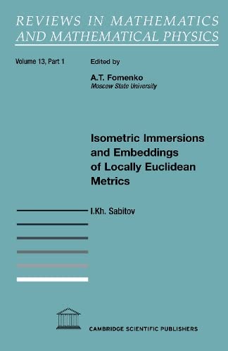 isometric immersions and embeddings of locally euclidean metrics  sabitov, i. kh 1904868622, 9781904868620
