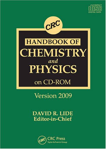 crc handbook of chemistry and physics cd rom version 2009 10th edition lide, david r. 1420089099,