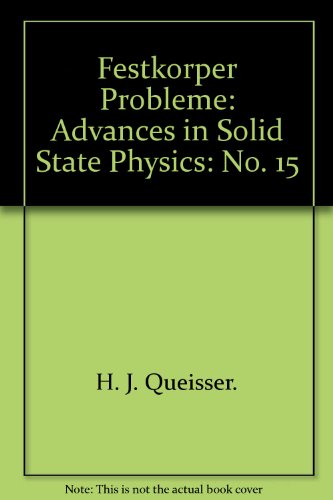 festkorperprobleme xv h. j. queisser, ed. 0080198945, 9780080198941