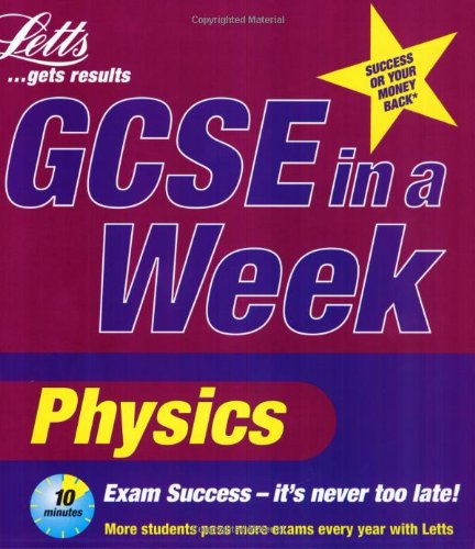 gcse in a week physics revised edition cathy walters 1840853433, 9781840853438